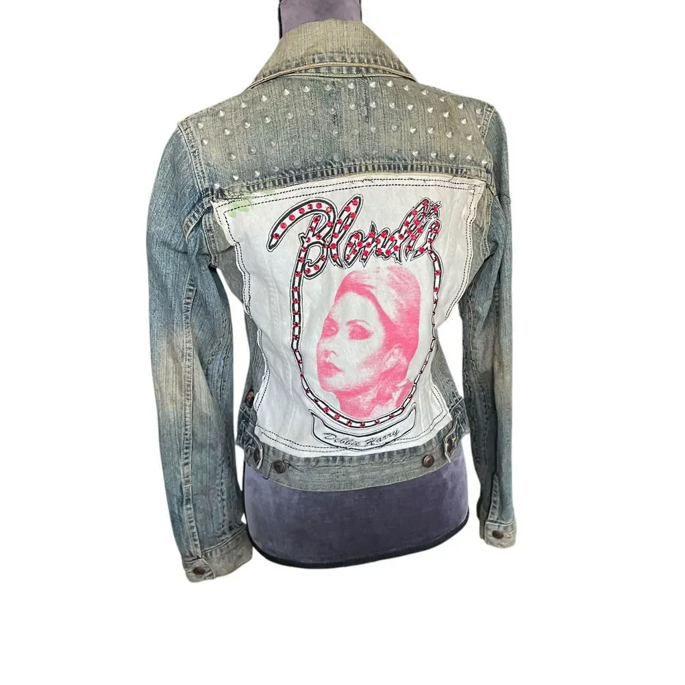 Blondie Custom Embellished Jean Jacket Size XS - Picture 3 of 6